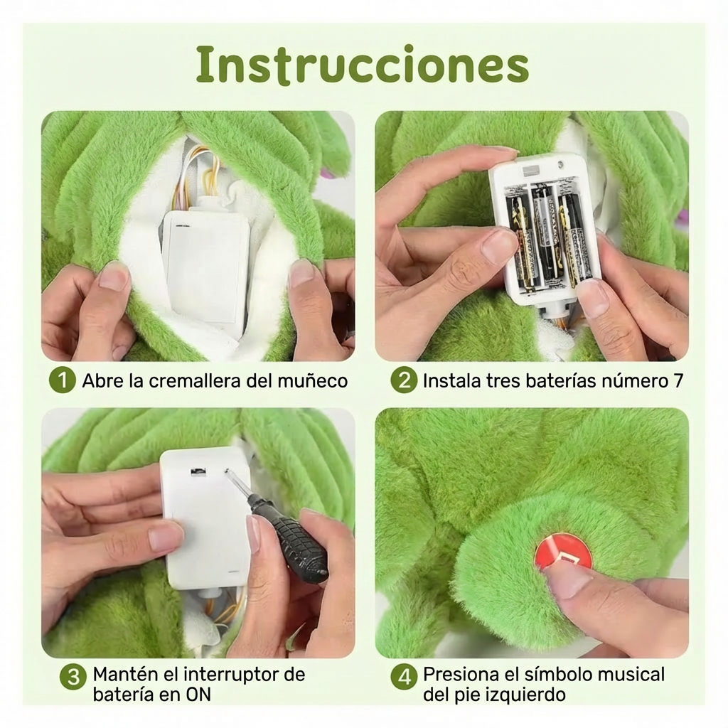 Mr. Verde™ Peluche que respira e ilumina